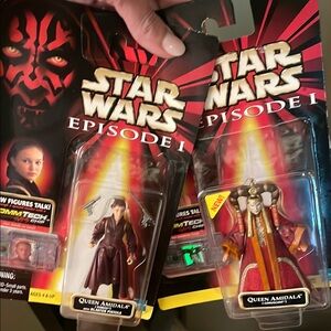 Star Wars Episode I Queen Amidala Figures in Red and Gold
